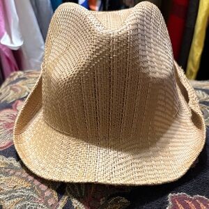 Classic Tan Woven Fedora Hat